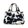 Prada Small Canvas Canapa Cow Print Satchel Secondhand