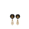 Chanel CC Gold Plated Faux Pearl and Resin Drop Earrings Secondhand