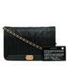 Chanel Pleated Crumpled Chevron Le Boy Wallet On Chain Secondhand