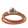 Hermès Palladium Plated and Leather Lancelot Double Tour Bracelet Secondhand