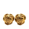Secondhand Chanel Gold Plated Triple CC Round Clip On Earrings