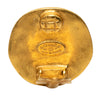 Chanel CC Gold Plated Round Clip On Earrings Secondhand