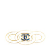 Chanel Gold Plated Enamel CC Brooch Secondhand