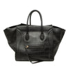 Celine Medium Croc Embossed Leather Luggage Phantom Tote Secondhand