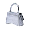 Balenciaga Mini Metallic Croc Embossed Calfskin Hourglass Top Handle Bag Secondhand