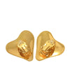 Chanel CC Gold Plated Heart Clip On Earrings Secondhand