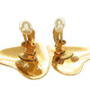 Chanel CC Gold Plated Heart Clip On Earrings Secondhand