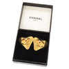 Chanel CC Gold Plated Heart Clip On Earrings Secondhand