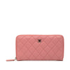 Chanel Quilted Lambskin Zip Around Long Wallet Secondhand