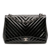 Chanel Maxi Classic Chevron Patent Single Flap Secondhand