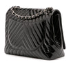 Chanel Maxi Classic Chevron Patent Single Flap Secondhand