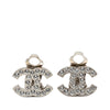 Chanel CC Brass and Strass Clip On Earrings Secondhand