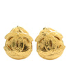 Chanel CC Gold Plated Logo Clip On Earrings Secondhand