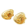 Chanel CC Gold Plated Logo Clip On Earrings Secondhand