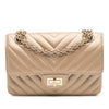 Chanel Reissue 2.55 Chevron Quilted Metallic Calfskin Single Flap 224 Secondhand