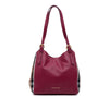 Secondhand Burberry Grained Calfskin and House Check Canvas Canterbury Tote