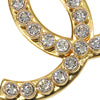 Chanel Gold Plated CC Rhinestone Brooch Secondhand