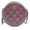 Chanel Quilted Iridescent Lambskin Round Clutch With Chain Secondhand