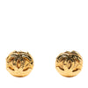 Chanel CC Gold Plated Round Clip On Earrings Secondhand