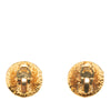 Chanel CC Gold Plated Round Clip On Earrings Secondhand