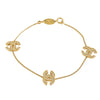 Secondhand Chanel Gold Plated CC Rhinestones Chain Bracelet
