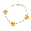 Secondhand Chanel Gold Plated CC Rhinestones Chain Bracelet