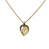 Dior Gold Plated Strass CD Heart Pendant Necklace Secondhand