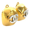 Chanel CC Two Tone Brass Clip On Earrings Secondhand