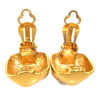 Chanel CC Two Tone Brass Clip On Earrings Secondhand