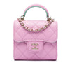 Chanel Mini CC Quilted Lambskin Top Handle Clutch with Chain Secondhand