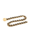 Chanel Gold Plated Leather Woven Double Chain Belt Secondhand