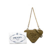 Prada Mini Raffia Crochet Logo Embroidered Triangle Pouch Secondhand