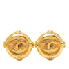 Chanel CC Gold Plated Round Clip On Earrings Secondhand