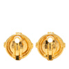 Chanel CC Gold Plated Round Clip On Earrings Secondhand