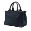 Prada Small Saffiano Trimmed Denim Canapa Robot Satchel Secondhand