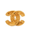 Chanel CC Gold Plated Quilted Brooch Secondhand