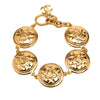 Chanel CC Gold Plated Quilted Medallion Bracelet Secondhand