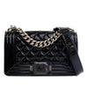 Chanel Small Quilted Patent Boy Flap Secondhand
