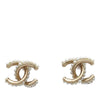 Chanel CC Gold Plated Faux Pearl Bullet Back Earrings Secondhand