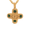 Chanel CC Gold Plated Gripoix Cross Pendant Necklace Secondhand
