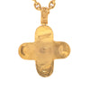 Chanel CC Gold Plated Gripoix Cross Pendant Necklace Secondhand