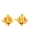 Chanel CC Gold Plated  Rhombus Clip On Earrings Secondhand