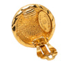 Chanel CC Gold Plated Round Clip On Earrings Secondhand