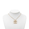 Chanel CC Gold Plated Strass Quilted Pendant Necklace Secondhand
