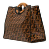 Fendi Large Zucca Embossed Leather Runaway Shopper Satchel Secondhand