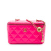 Chanel Small Quilted Patent Pearl Crush Vanity Case with Chain Secondhand