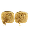 Chanel CC Gold Plated Diamond Shape Clip On Earrings Secondhand