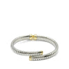 Bvlgari Stainless Steel and 18K Yellow Gold Tubogas Hearts Open Flex Bangle Secondhand