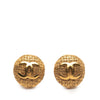 Chanel Gold Plated CC Woven Round Clip On Earrings Secondhand