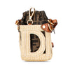 Fendi Nano Zucca Straw and Canvas Step Out Bag Secondhand
